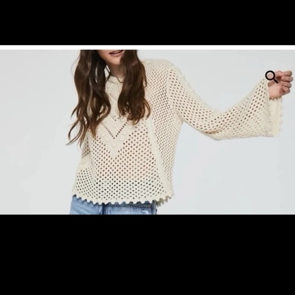 Another Love Sweaters - Another Love MERYL MESH EMBROIDERY SWEATER VINTAGE CREAM
Size Medium